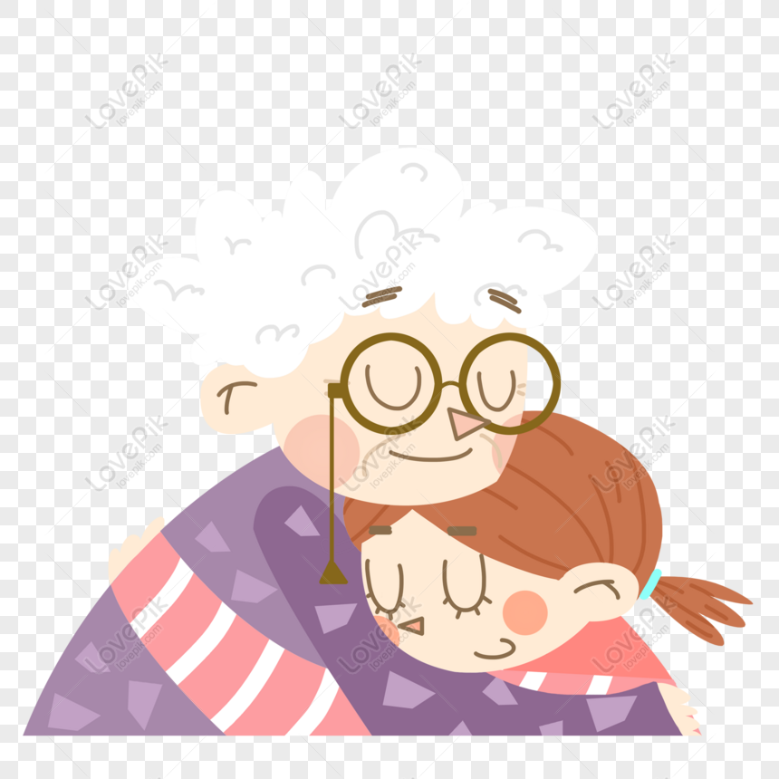 Free Cartoon Cute Grandmother And Child PNG Image Free Download PNG & PSD  image download - Lovepik