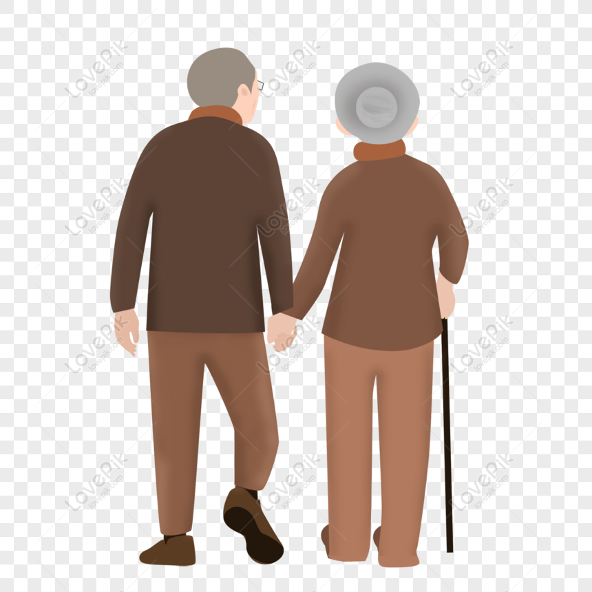 Free Cartoon Hand Drawn Small Fresh Loving Old Couple Character Desig PNG  Free Download PNG & PSD image download - Lovepik