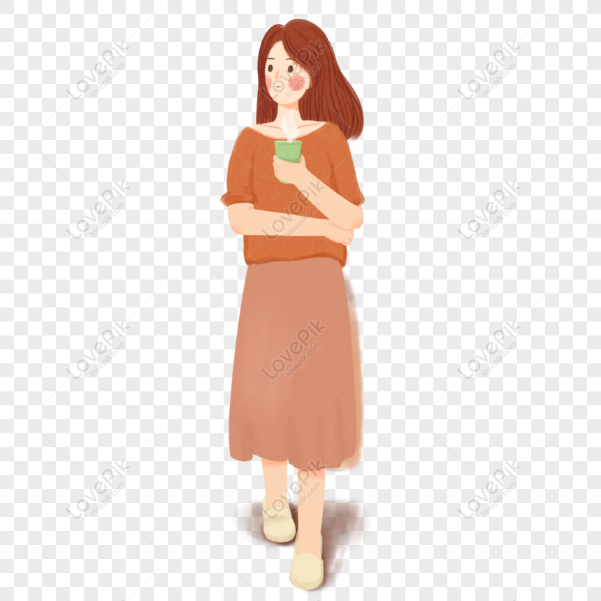 Free Cartoon Hand Drawn Flat Girl Holding Mobile Phone Walking Origin PNG  Image PNG & PSD image download - Lovepik