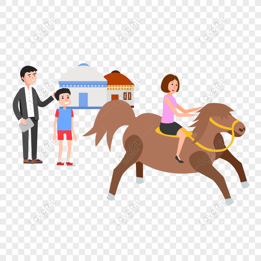 Free Horsebacked Tourists Can Use Commercial Elements PNG Image Free ...