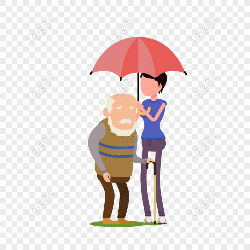 Free Vector Girl Character Illustration Design For Daddy Umbrella PNG ...