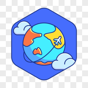 Simple and creative contrast color tour around the world medal e, creative, around the world, planet png free download