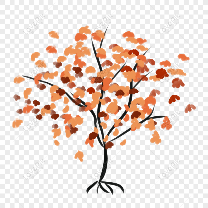 가을의 나무 가을의 단풍 나무 단풍 나무 손으로 그린 일러스트 요소 Png 일러스트 무료 다운로드 - Lovepik