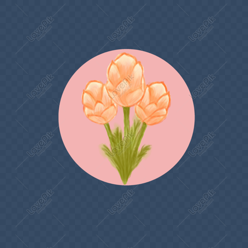Free Warm Yellow Tulip Cute Wind Hand Painted Material Commercial ...