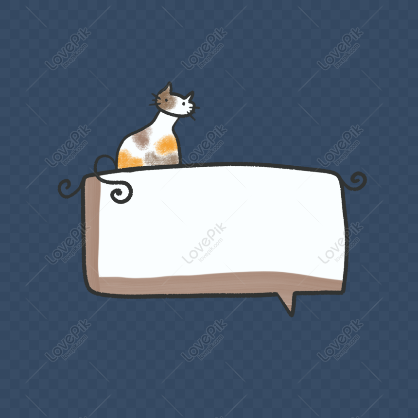 Free Hand Drawn Eaves Kitten Cute Cartoon Animal Dialog, Dialog, Cute ...