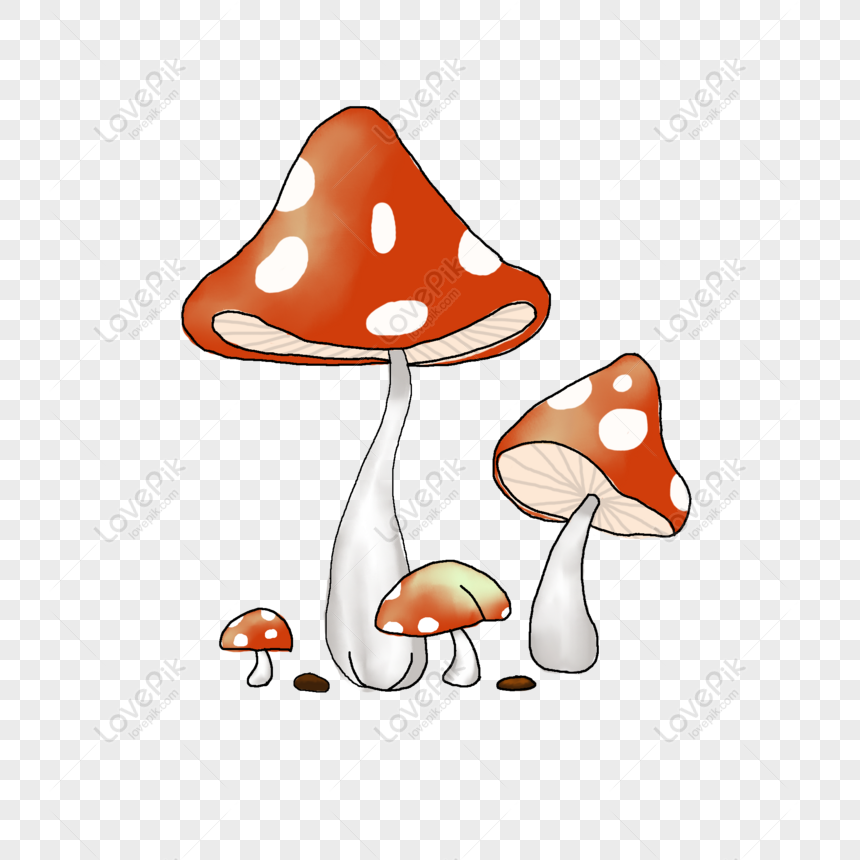 Free Hand Painted Red Mushroom Commercial Material PNG Picture PNG ...