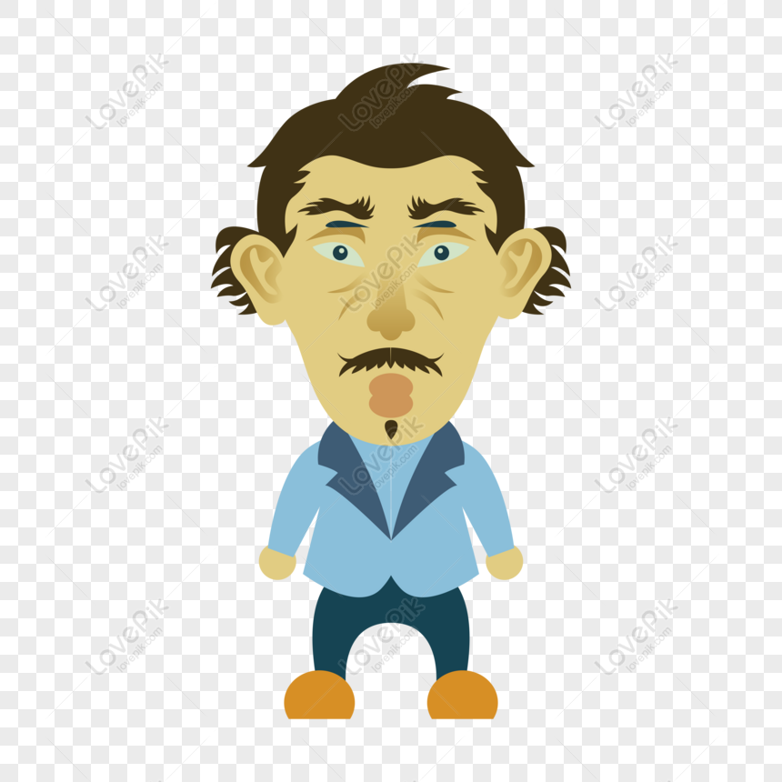 Free Minimalistic Flat Cartoon Q Edition Artist Gauguin Character Vec ...