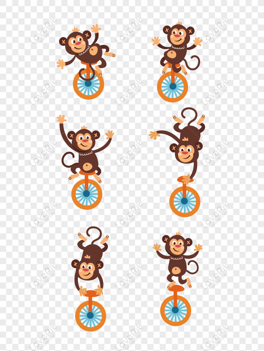 Gratis Kebun Binatang Kartun Monyet Minimalis Sirkus Menunjukkan Vekto PNG AI Unduhan Gambar Ukuran 4267 5704px