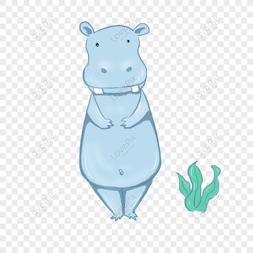  Gratis Elemento Animal De Dibujos Animados Hipopótamo PNG