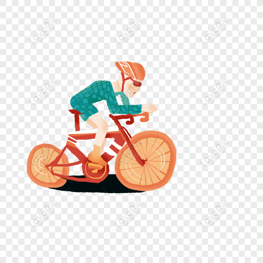Free Man Cartoon Character Riding A Bike Race PNG Hd Transparent Image PNG  & PSD image download - Lovepik