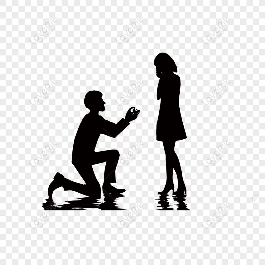 Free Boys Arrogantly Propose Marriage To Girls Silhouette Cartoon Ele PNG  Picture PNG & PSD image download - Lovepik