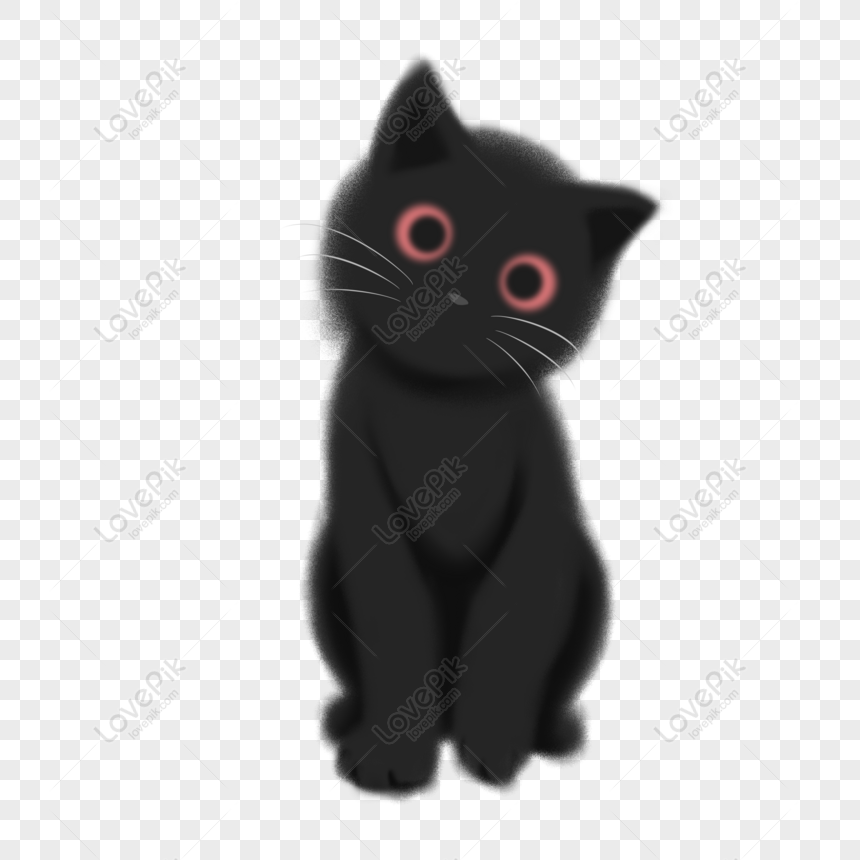 Hình Ảnh Vẽ Tay Mèo Con Mèo Đen Dễ Thương Màu Đen Nhỏ Tươi Png Miễn Phí Tải  Về - Lovepik
