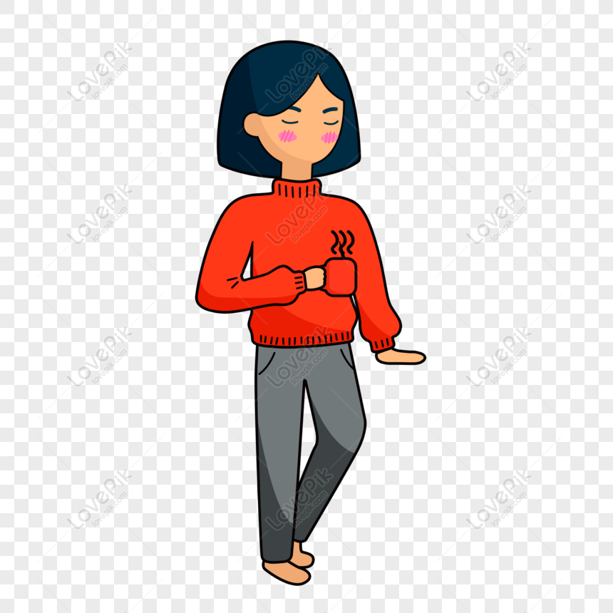 Hand Drawn cute sweater for women in doodle style 24509173 PNG