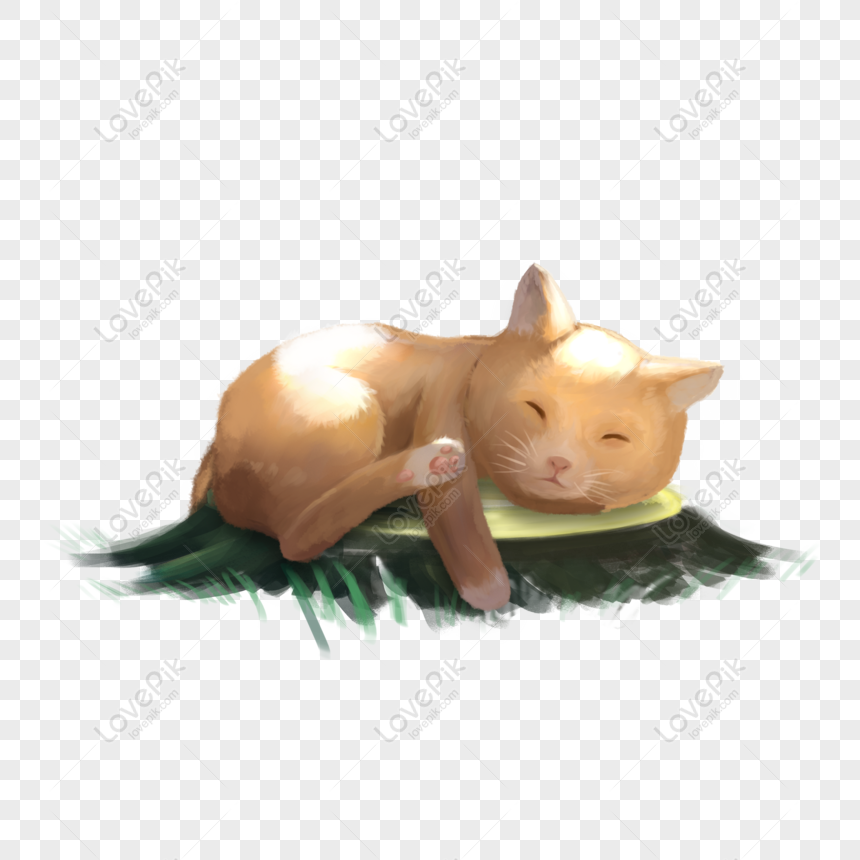塗られた木の切り株で寝ている小さなチベット猫動物イラスト要素 Png Psd無料画像ダウンロード 素材サイズ00 00px Id Lovepik