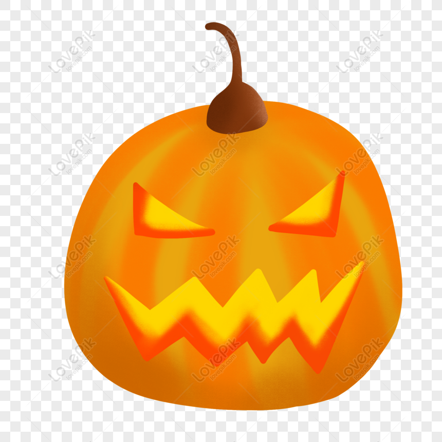 Free Halloween Pumpkin Lamp Hand Drawn Simple PNG Transparent ...