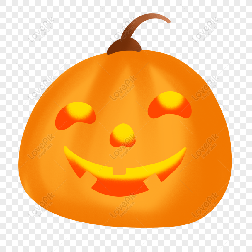 Free Hand Painted Minimalist Halloween Pumpkin Lights PNG Free Download ...