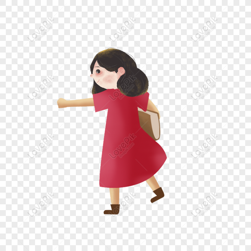 Free Cute Girl Holding A Book With Commercial Elements PNG White ...