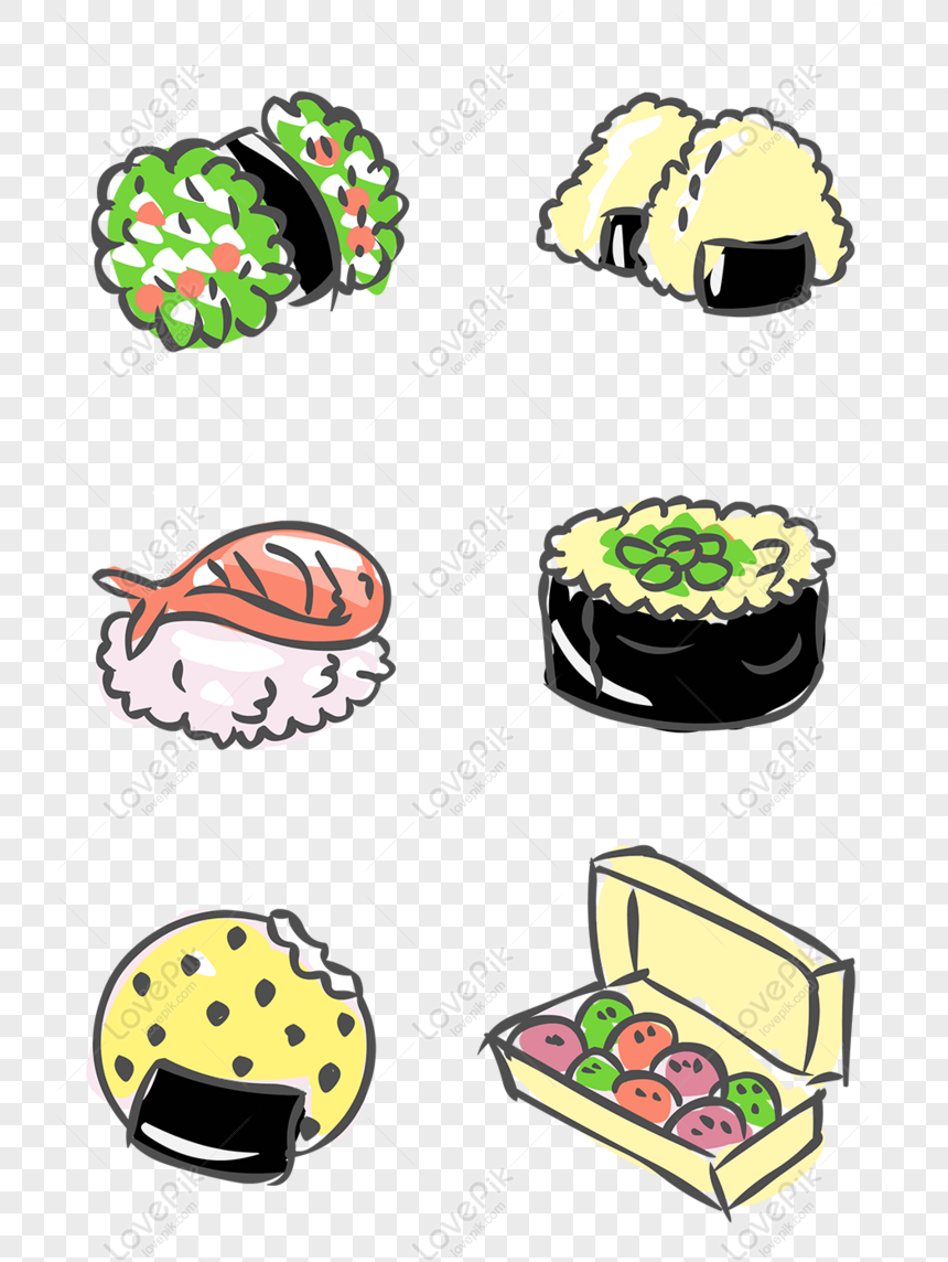 Free Food Elements Hand Drawn Cute Cartoon Japanese Food PNG Transparent  Image PNG & AI image download - Lovepik