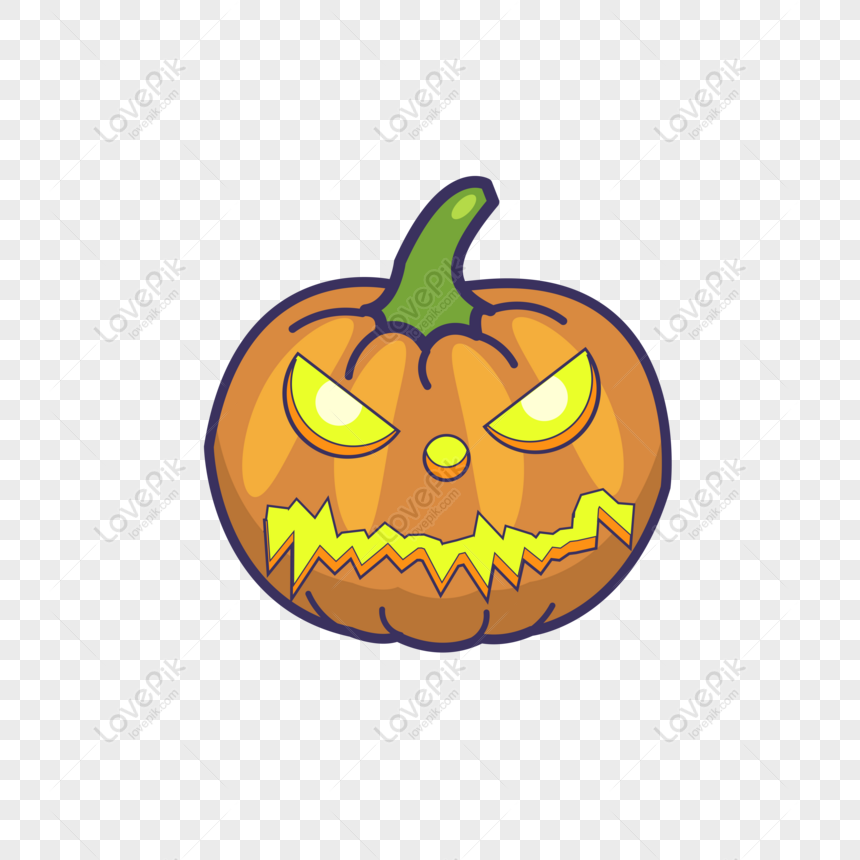 Free Halloween Pumpkin Lamp Pumpkin Head Cartoon Expression Vector Co ...