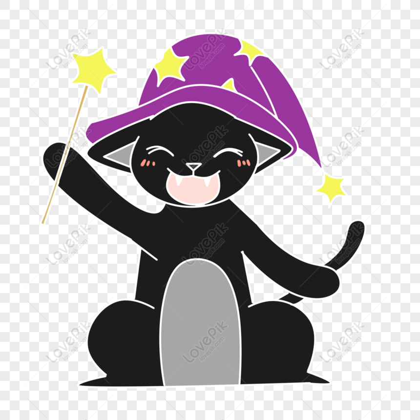  Gratis Dibujos Animados Lindo Original Fresco Halloween Gato Negro PNG