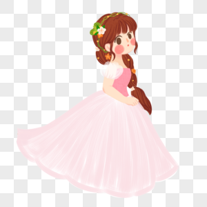 a girl wearing a princess dress can be a commercial eleme, cans, princess, hand drawn design free png
