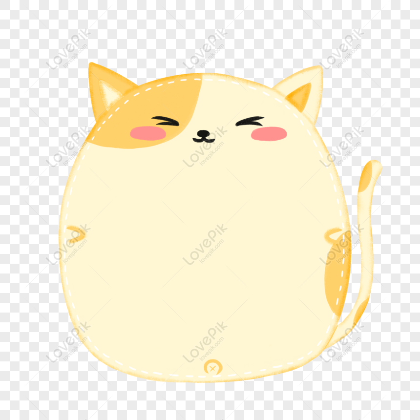 Hình ảnh Cartoon Dễ Thương Vẽ Tay Con Mèo Màu Vàng Vật Liệu Biên ...