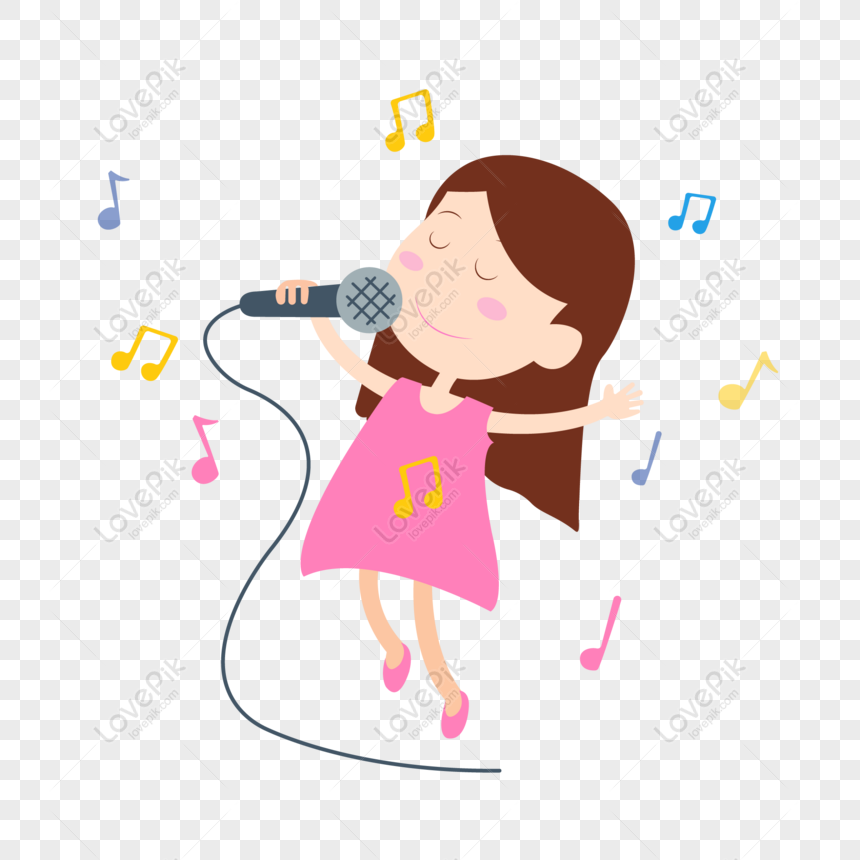 Free Cartoon Hand Drawn Girl Singing Vector PNG Transparent Background PNG  & AI image download - Lovepik