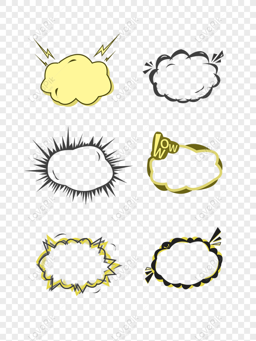 Free Cartoon Dialog Box Chat Explosion Cloud Bubble Material Png Psd Image Download Lovepik