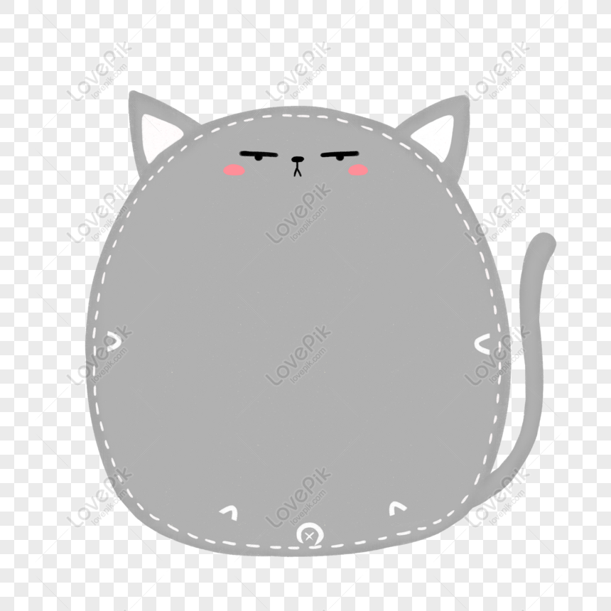 Free Cartoon Cute Hand Drawn Grey Cat Animal Border Material PNG  Transparent PNG & PSD image download - Lovepik