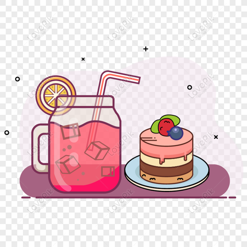 Gratuit Gateau De Dessin Anime Minimaliste Rose Boisson Jus De Fruits Ga Png Ai Telecharger D Image Taille 00 00px Id Lovepik