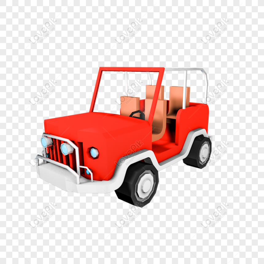 Free Car Cartoon Red Stereo 3d Jeep Jeep PNG Image Free Download PNG & PSD  image download - Lovepik