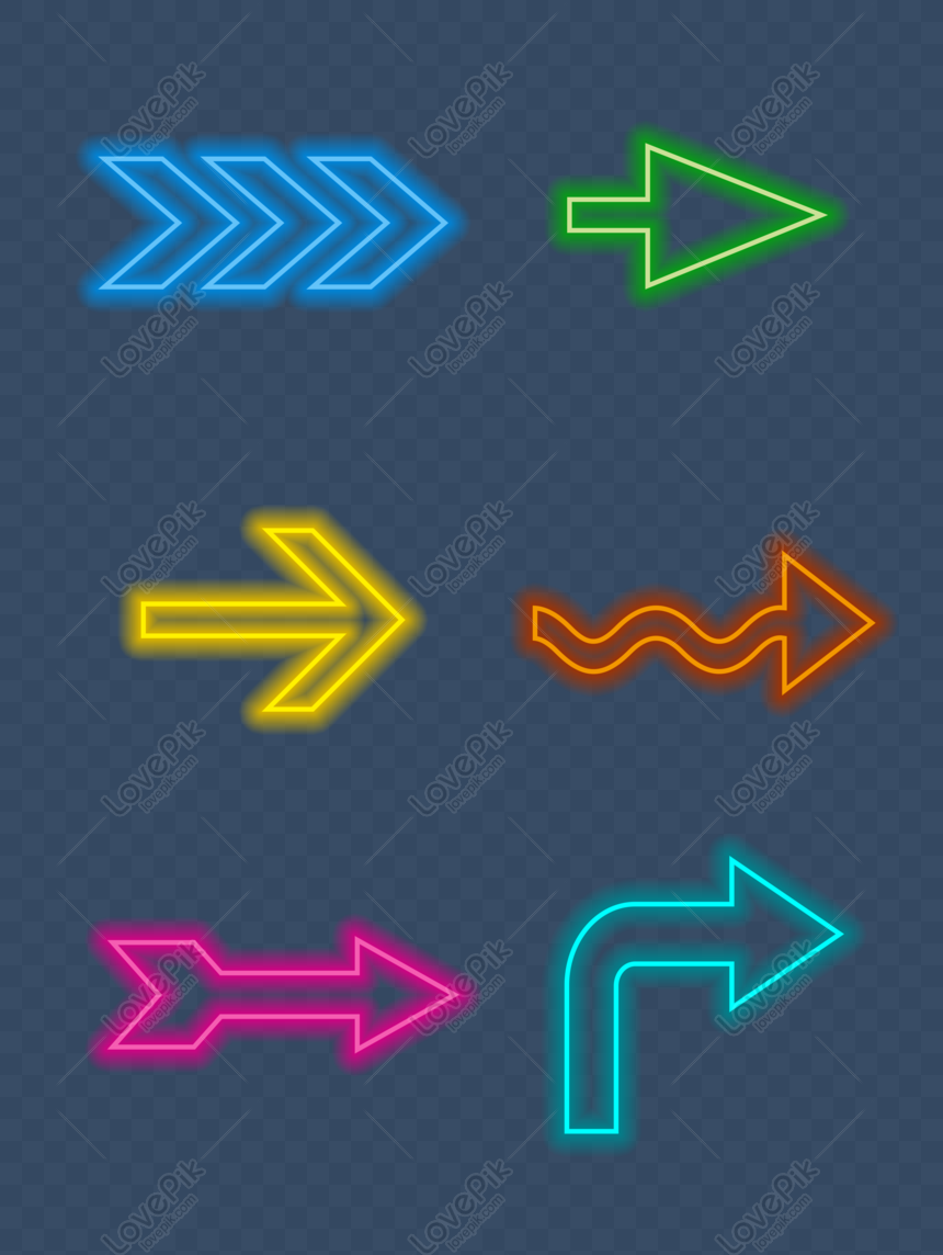 Free Simple Fluorescent Neon Color Decorative Design With Arrow Direc Png Psd Image Download Lovepik