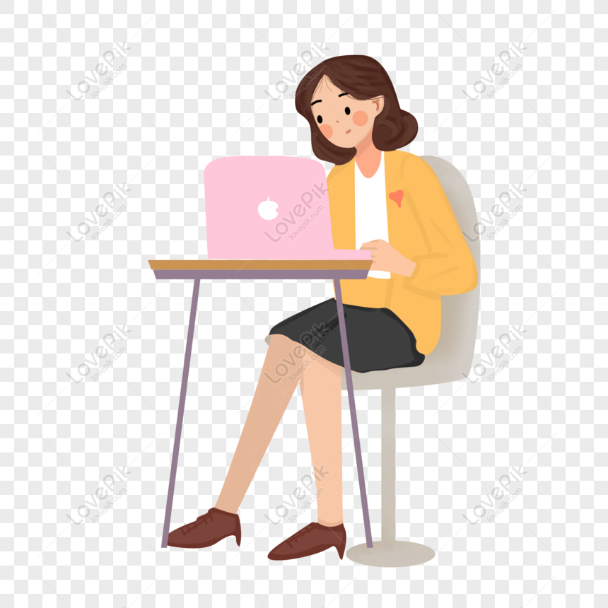 Free Serious Working Cartoon Female White Collar Can Be Commercial El PNG  Transparent Background PNG & PSD image download - Lovepik