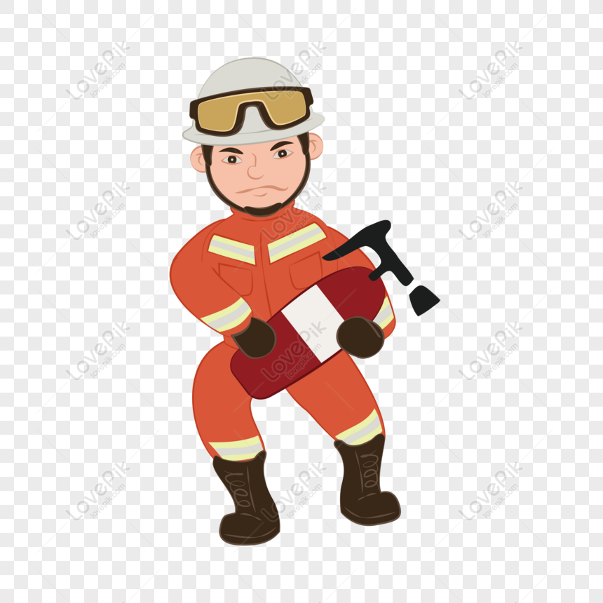 Free Minimalistic Flat Cartoon Fire Fighting Rescue Firefighter Chara PNG  Picture PNG & AI image download - Lovepik