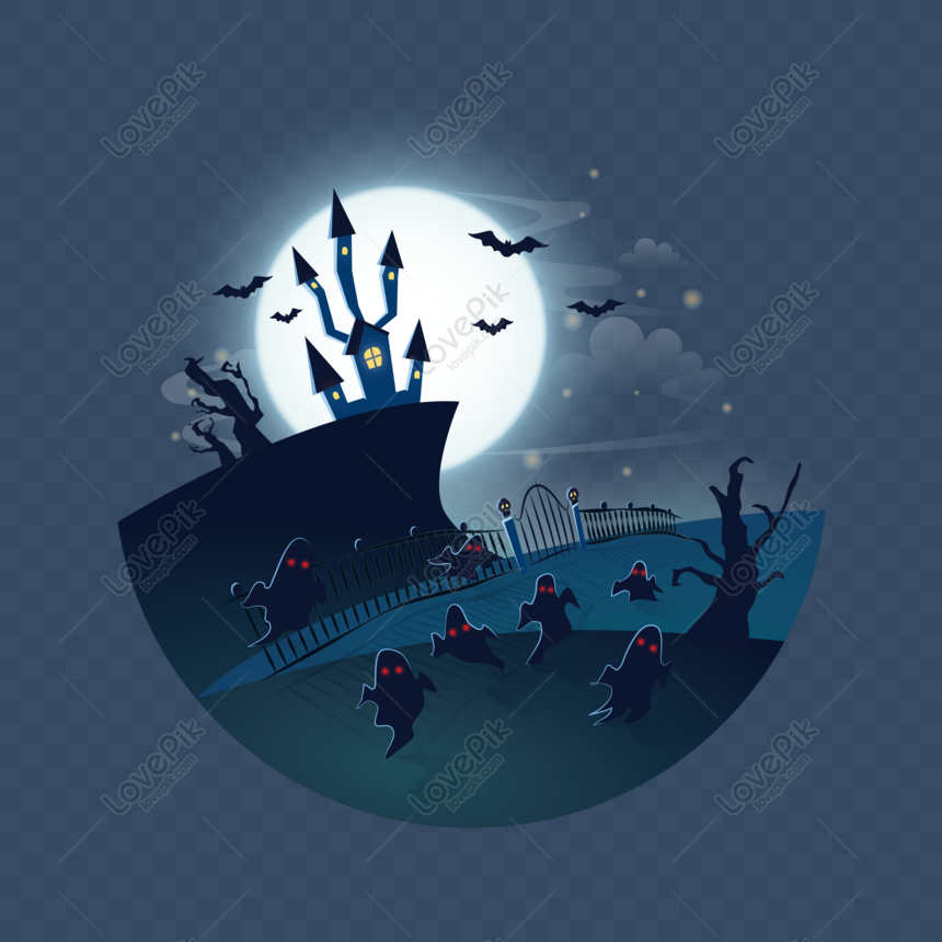 Free Minimalistic Flat Cartoon Halloween Eerie Horror Scene Vector El PNG  Transparent Background PNG & AI image download - Lovepik