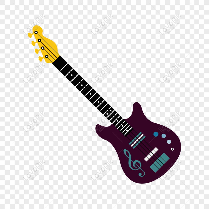 Free Music Electric Guitar Cartoon Vector Element PNG Transparent Background  PNG & AI image download - Lovepik