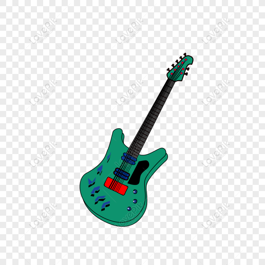 Free Music Festival Hand Drawn Cartoon Instrument Rock Electric Gui ...