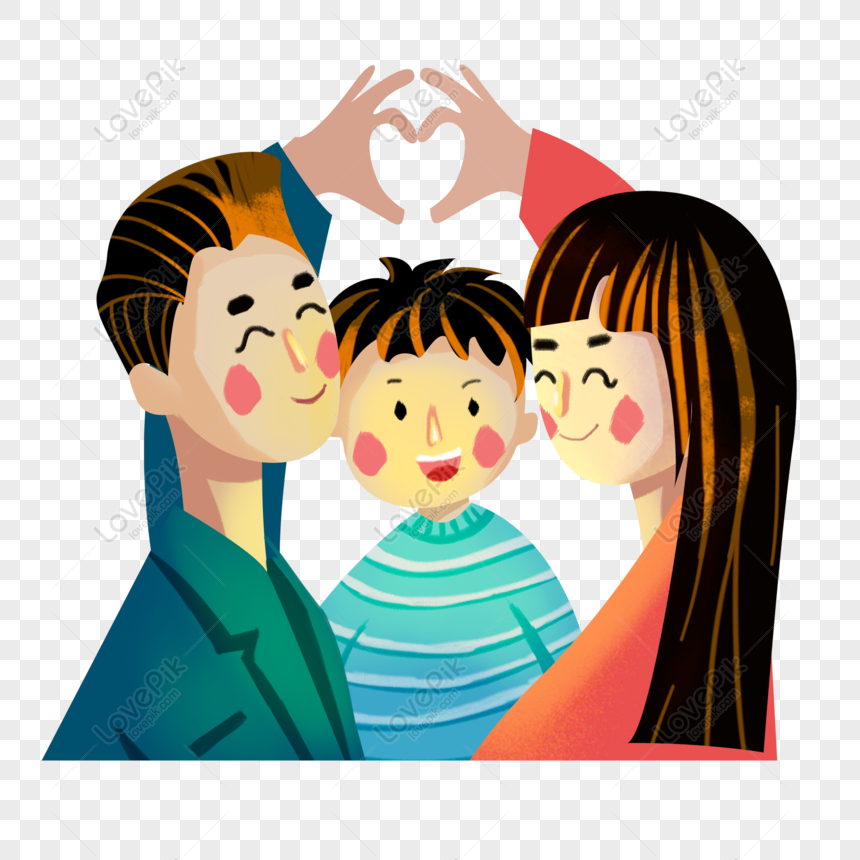Free Hand Drawn Cartoon Caring Happy Family Family Portrait Commercia PNG  Picture PNG & PSD image download - Lovepik