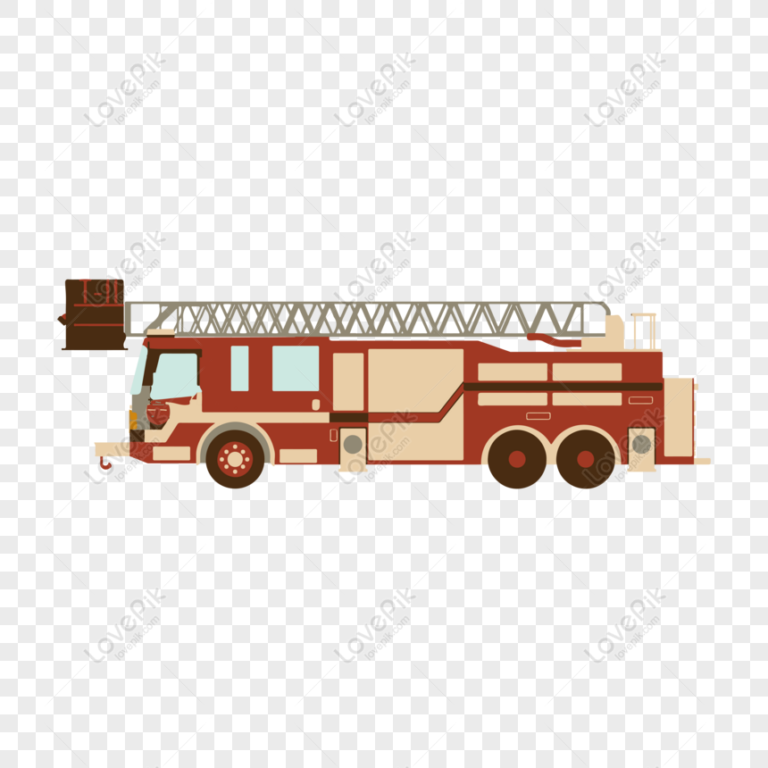 Free Minimalistic Flat Cartoon Fire Fighting Rescue Fire Truck Vector PNG  Free Download PNG & AI image download - Lovepik