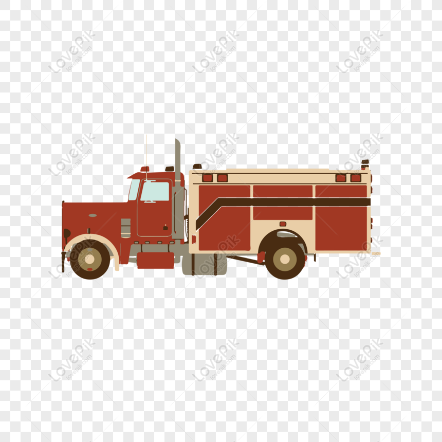 Free Minimalistic Flat Cartoon Fire Fighting Rescue Fire Truck Vector PNG  Picture PNG & AI image download - Lovepik