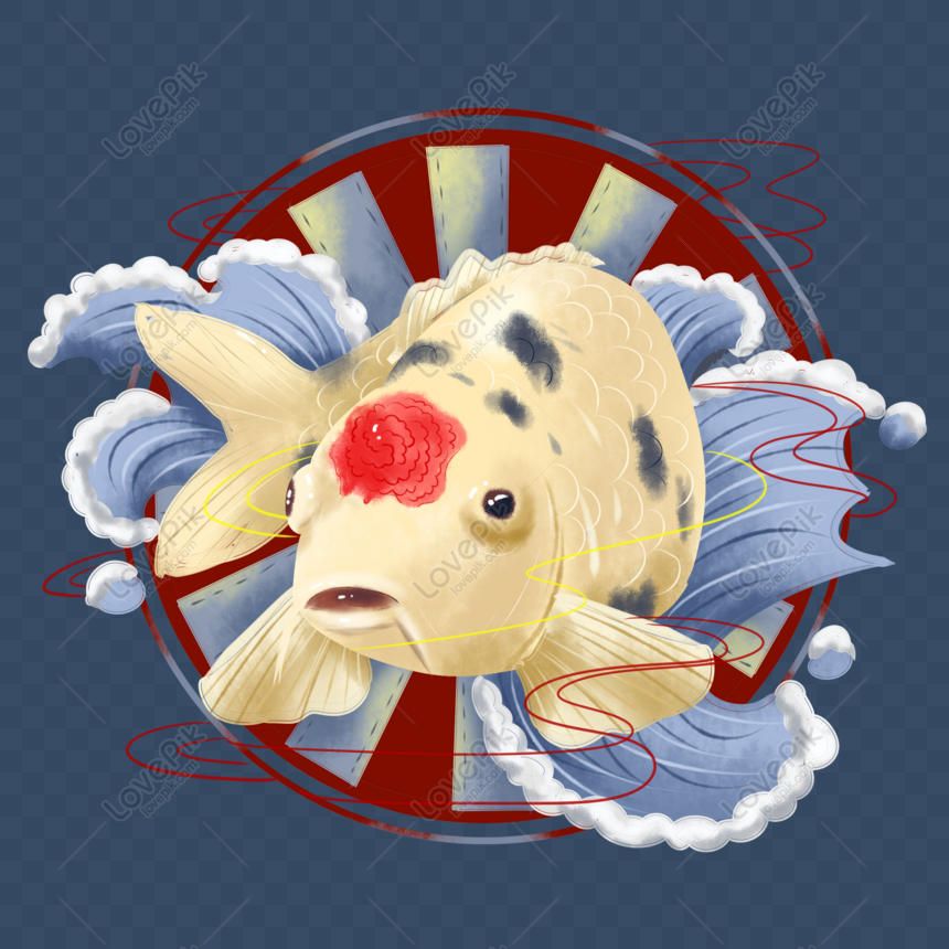 Free Commercial Hand Painted Koi Fish Animal And Wind Japanese Trad Png Psd Image Download Lovepik