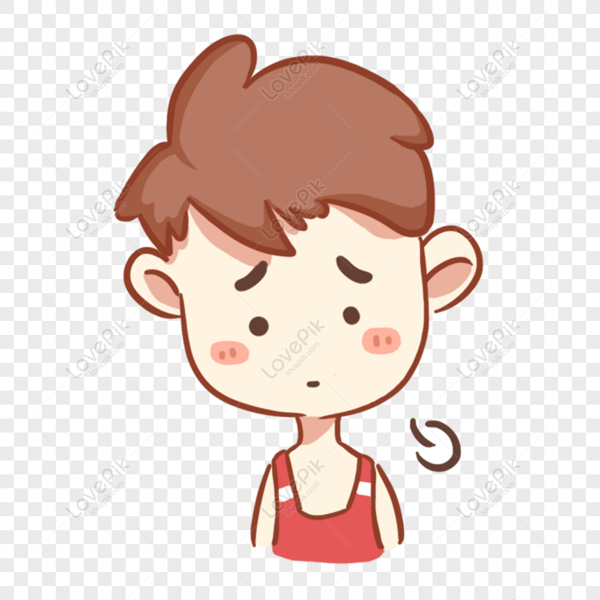 Free Hand Drawn Cartoon Sighing Cute Cute Boy Free PNG PNG & PSD image ...