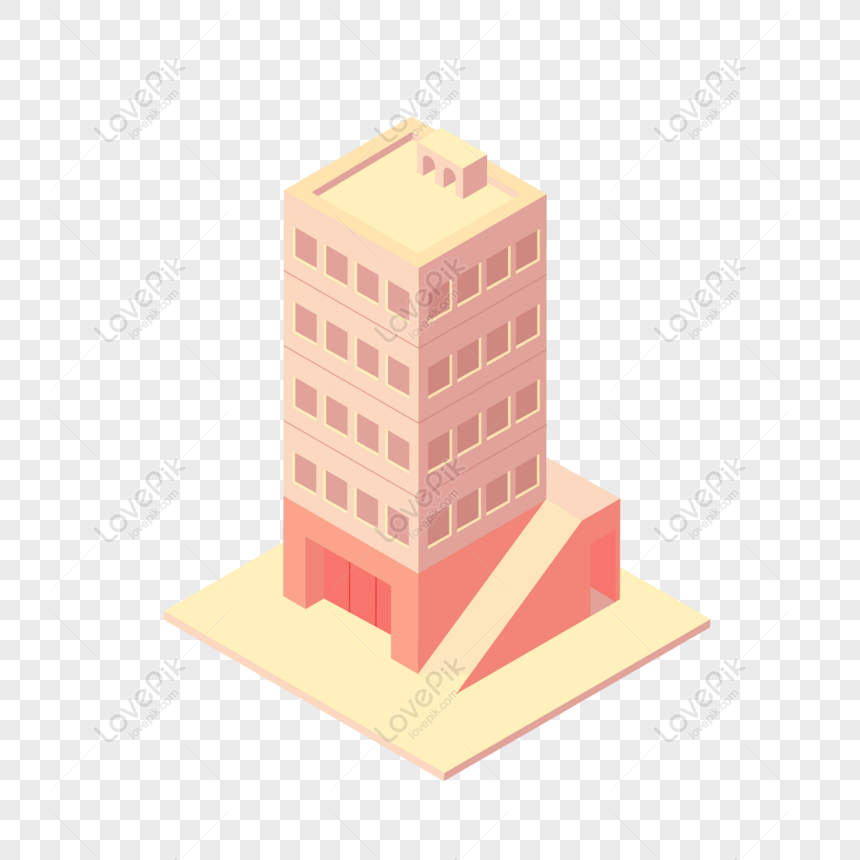Free Stereo 25d Building Building Business Pink Desert Element PNG ...