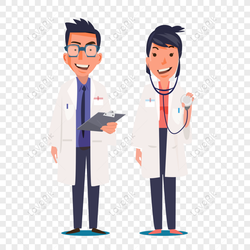 free male doctor and female doctor working smiling cartoon elements png psd image download size 2000 2000 px id 832430341 lovepik free male doctor and female doctor