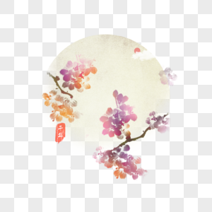 The Color Background Of Chinese Wind Peach And Ink Download Free ...