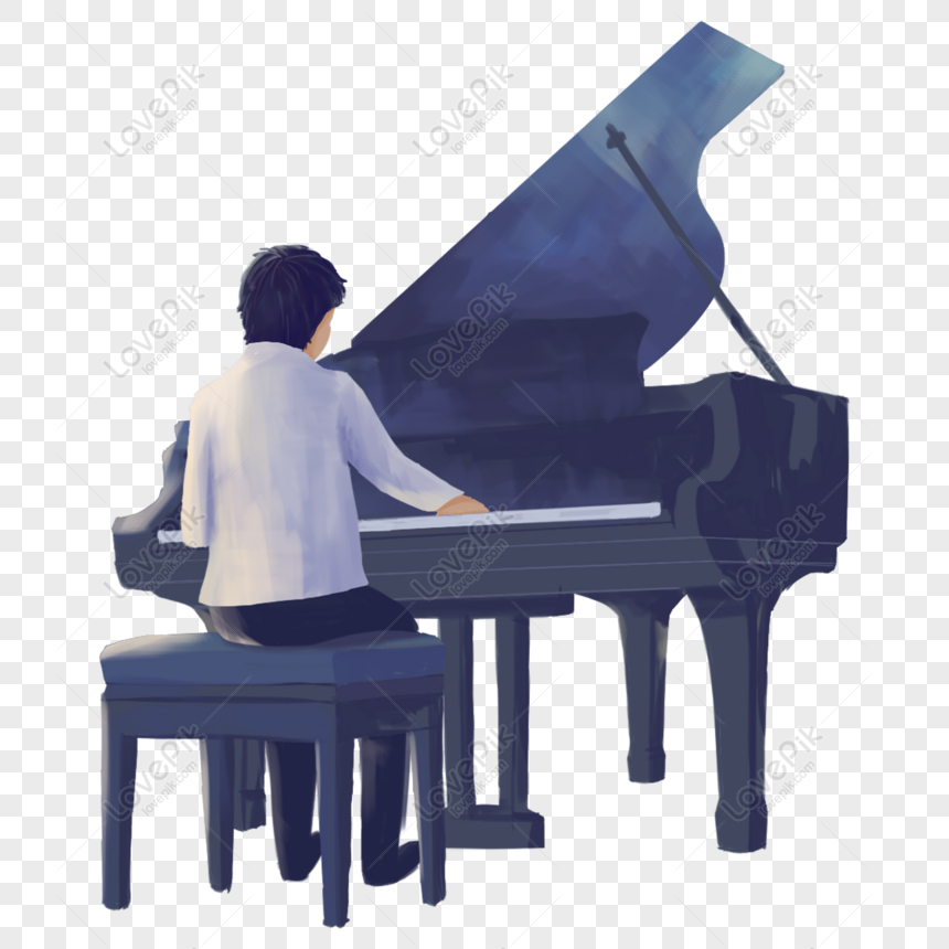 Free Fresh Man Playing The Piano Decorative Elements PNG Image Free  Download PNG & PSD image download - Lovepik