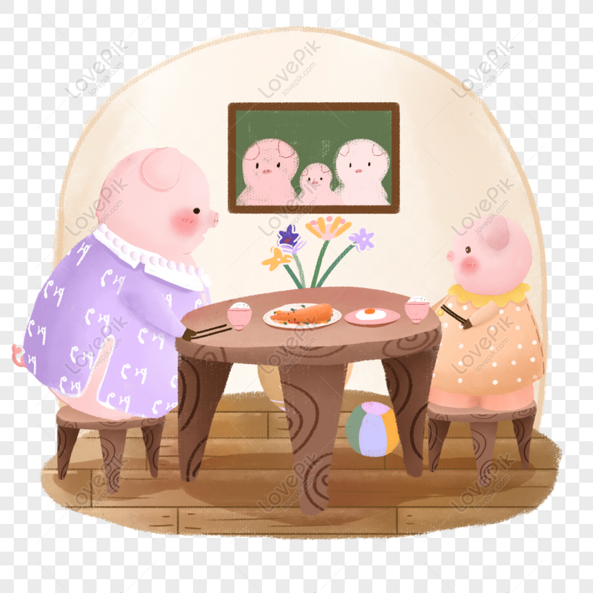 干支動物豚食べる漫画かわいい子供たちの手描きイラスト要素 Png Psd無料画像ダウンロード 素材サイズ00 00px Id Lovepik