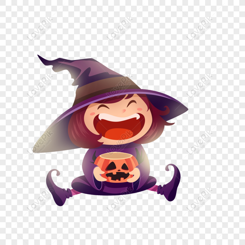 Free Cartoon Cute Happy Laughing Witch Can Use Commercial Elements PNG Free  Download PNG & PSD image download - Lovepik