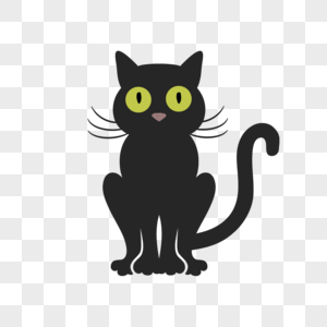 Free Halloween Hand Drawn Black Cat Cartoon Cute Horror Element PNG ...