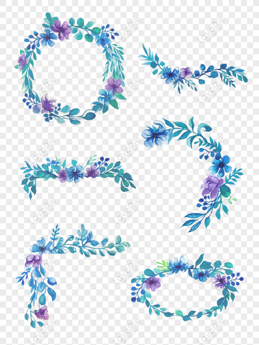 Free Beautiful Hand Painted Watercolor Plant Flower Garland PNG Transparent  PNG & PSD image download - Lovepik
